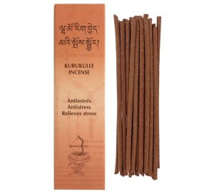 Incenso antiestresse Kurukulle, 20 varetas e suporte.