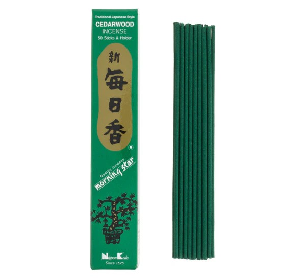 Morning Star Cedar Incense 50 Sticks & Holder
