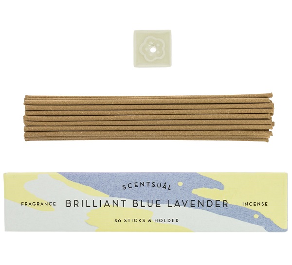 Scentsual Blue Lavender Incense 30 Sticks & Holder