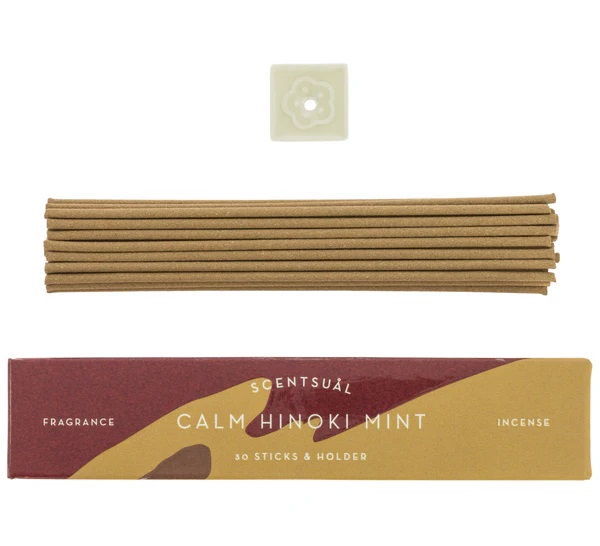 Hinoki Mint Scentsual Incense 30 Sticks & Holder