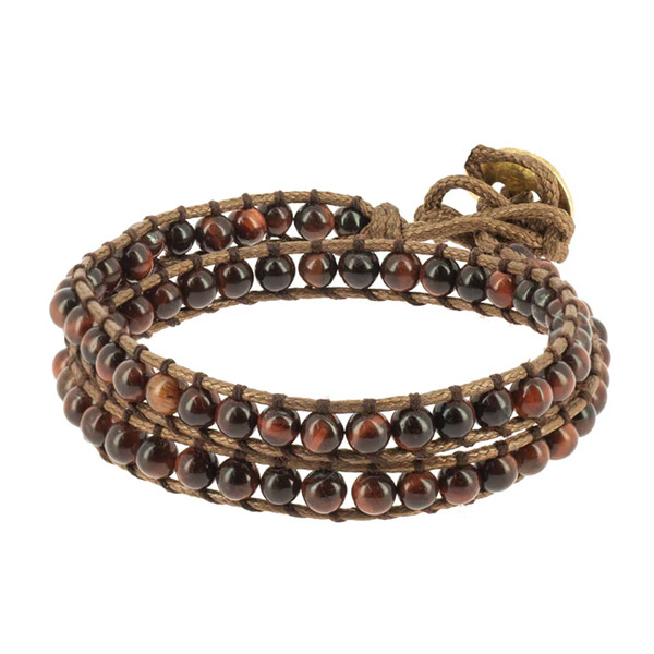Pulsera Naga Ojo de Tigre Rojo
