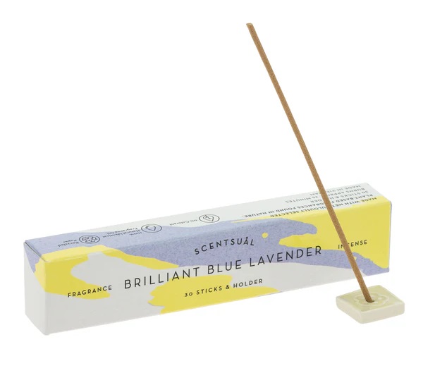 Scentsual Blue Lavender Incense 30 Sticks & Holder