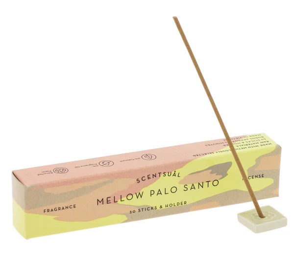 Scentsual Palo Santo Incense 50 Sticks & Holder