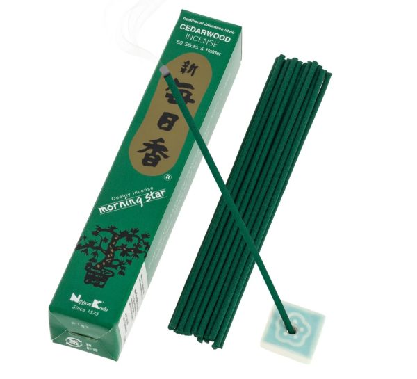 Morning Star Cedar Incense 50 Sticks & Holder